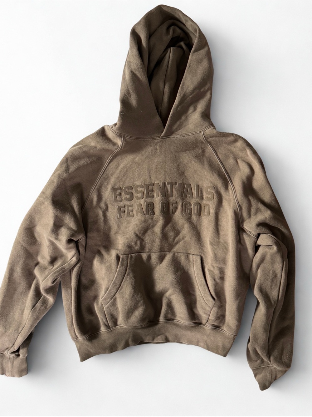 Fear of God Essentials Pull Over Hoodie Brown Olive Green XXS